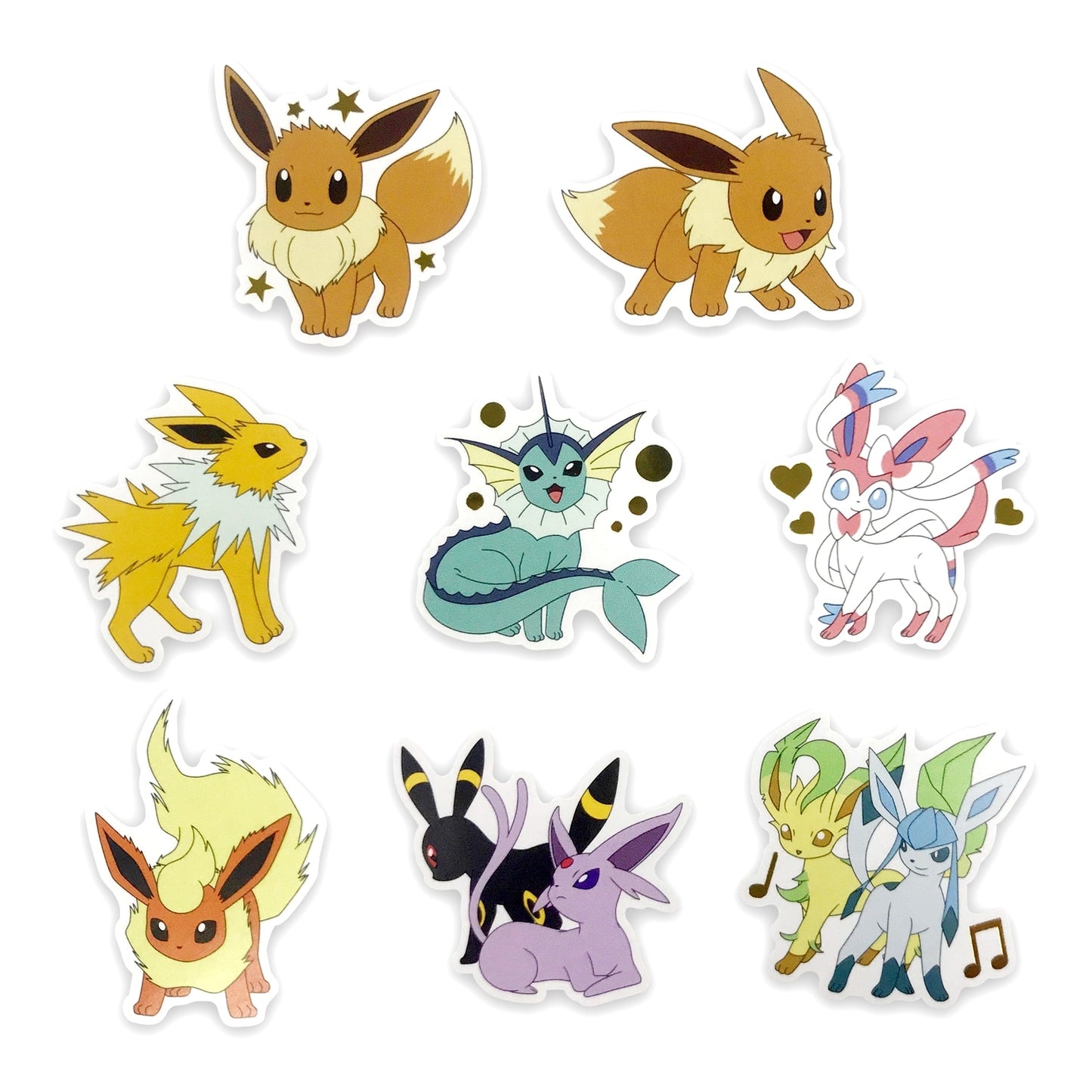 Pokemon Center FLAKE SEALS/Eevee and Evolutions Stickers (Pokémon Center Japan)