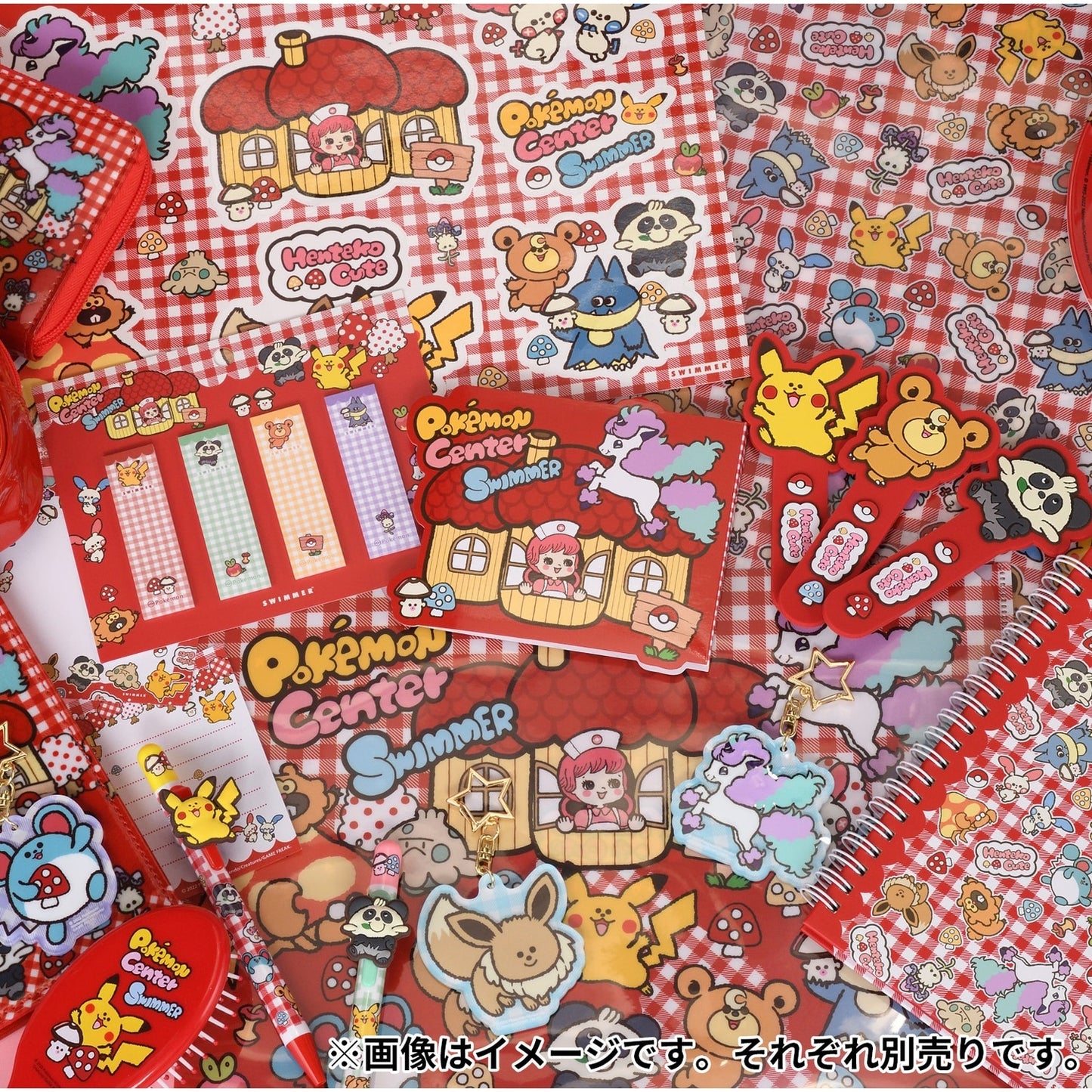Pokemon Center SWIMMER Henteko Cute Die-Cut Memo (Pokémon Center Japan)