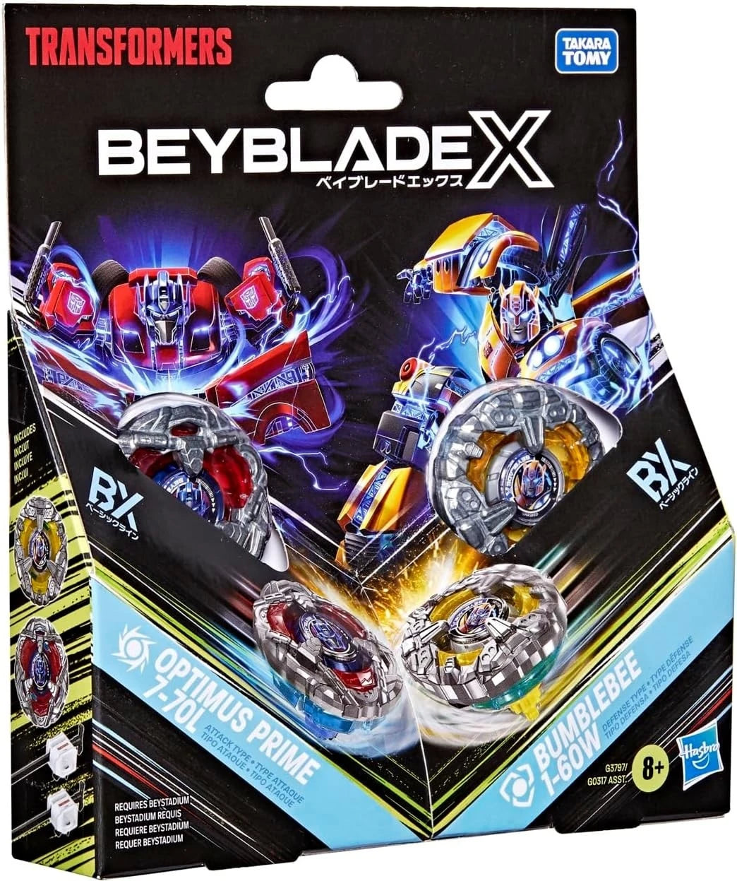 (Hasbro) Beyblade X - Transformers Collab - Optimus Prime 7-70L & Bumblebee 1-60W Dual Pack
