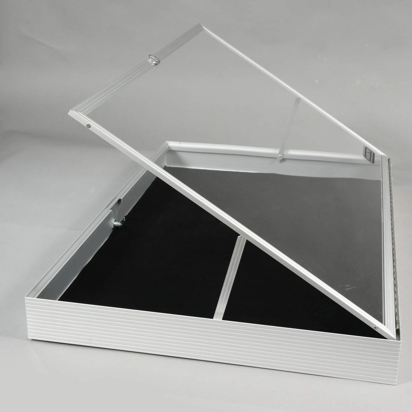 EVORETRO Lockable Display Case 36 x 24 x 4" Silver– Secure Showcase for Collectibles