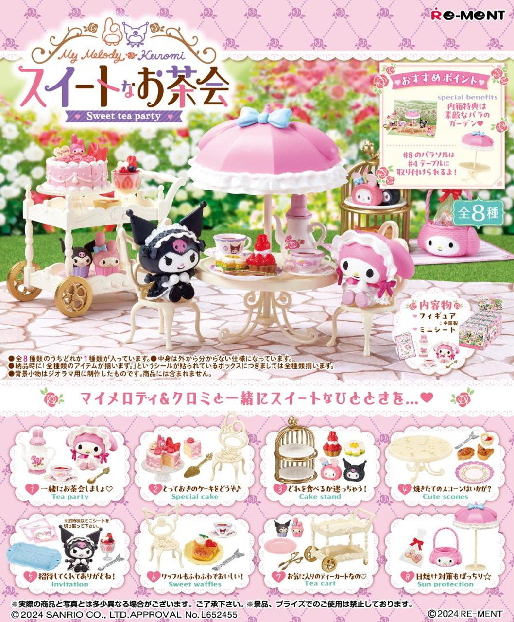 Sanrio: My Melody Kuromi Sweet Tea Party (1 Random Box) (Re-ment Blind Box)