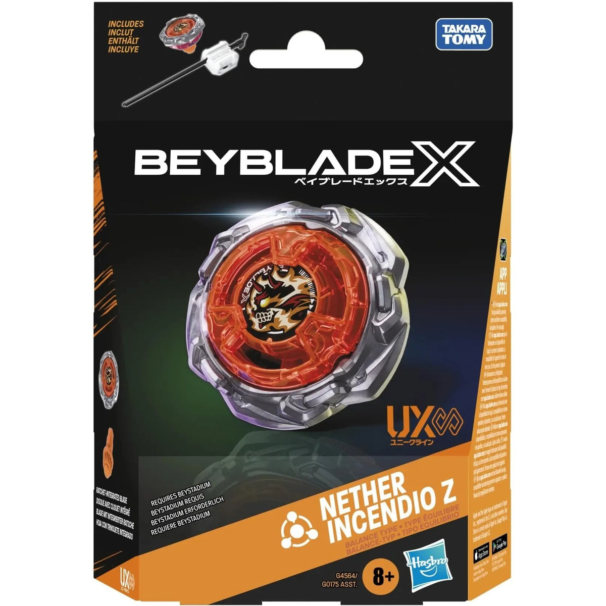 Hasbro Beyblade X Nether Incendio Z — sealed retail packaging