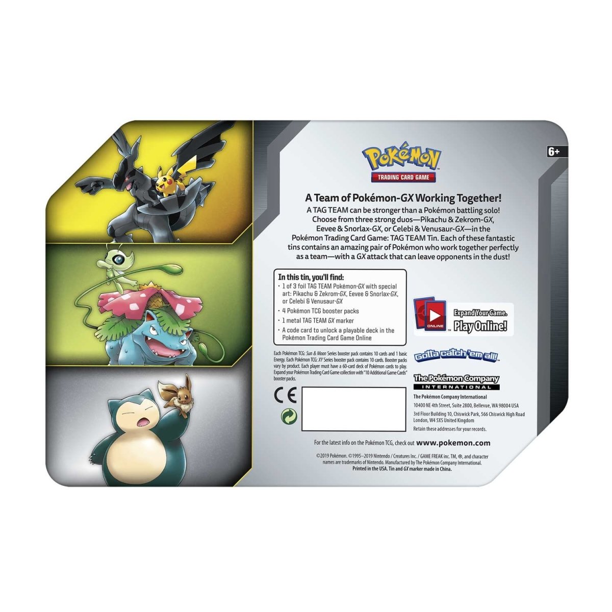 Pokémon TCG - Sun & Moon - Tag Team Tin (Eevee & Snorlax Gx)