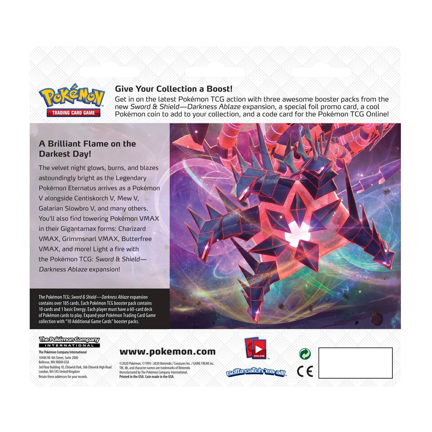 Pokémon TCG - Sword & Shield - Darkness Ablaze- 3 Packs Blister (Flareon)