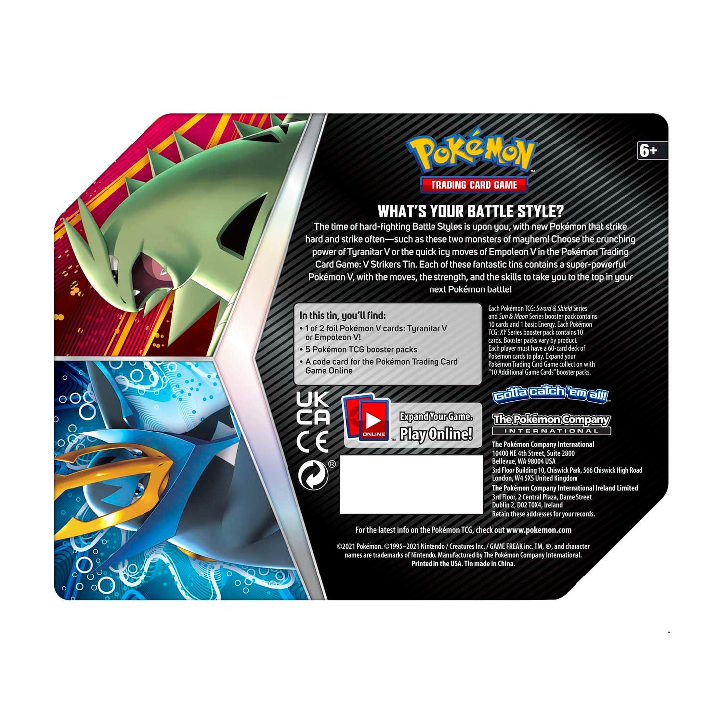 Pokémon - Sword & Shield - V Strikers Tin (Tyranitar V)
