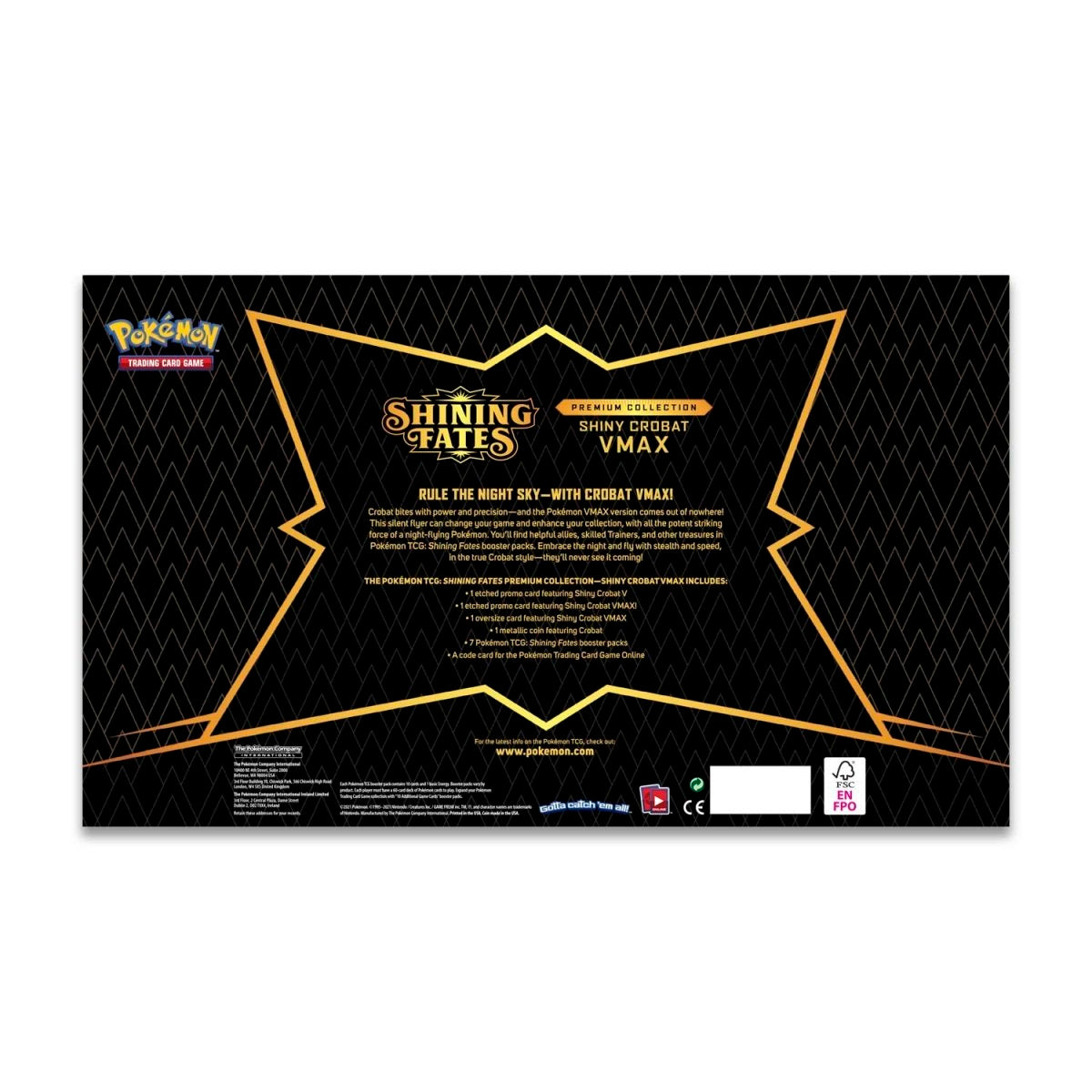 Pokémon TCG - Sword & Shield - Shining Fates - Shiny Crobat Vmax Premium Collection Box