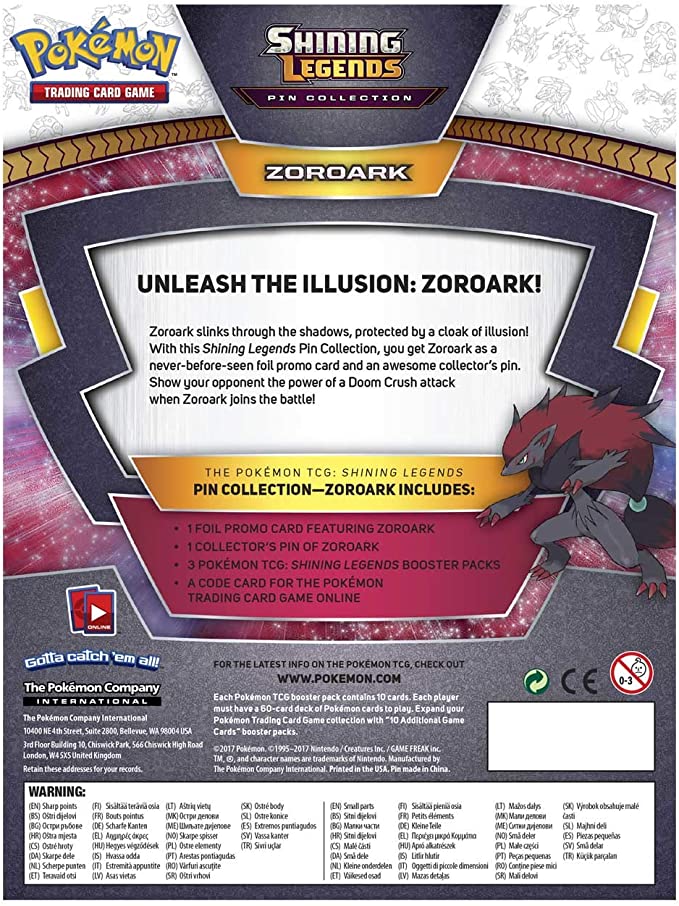 Pokémon TCG - Sun & Moon - Shining Legends - Zoroark Pin Collection