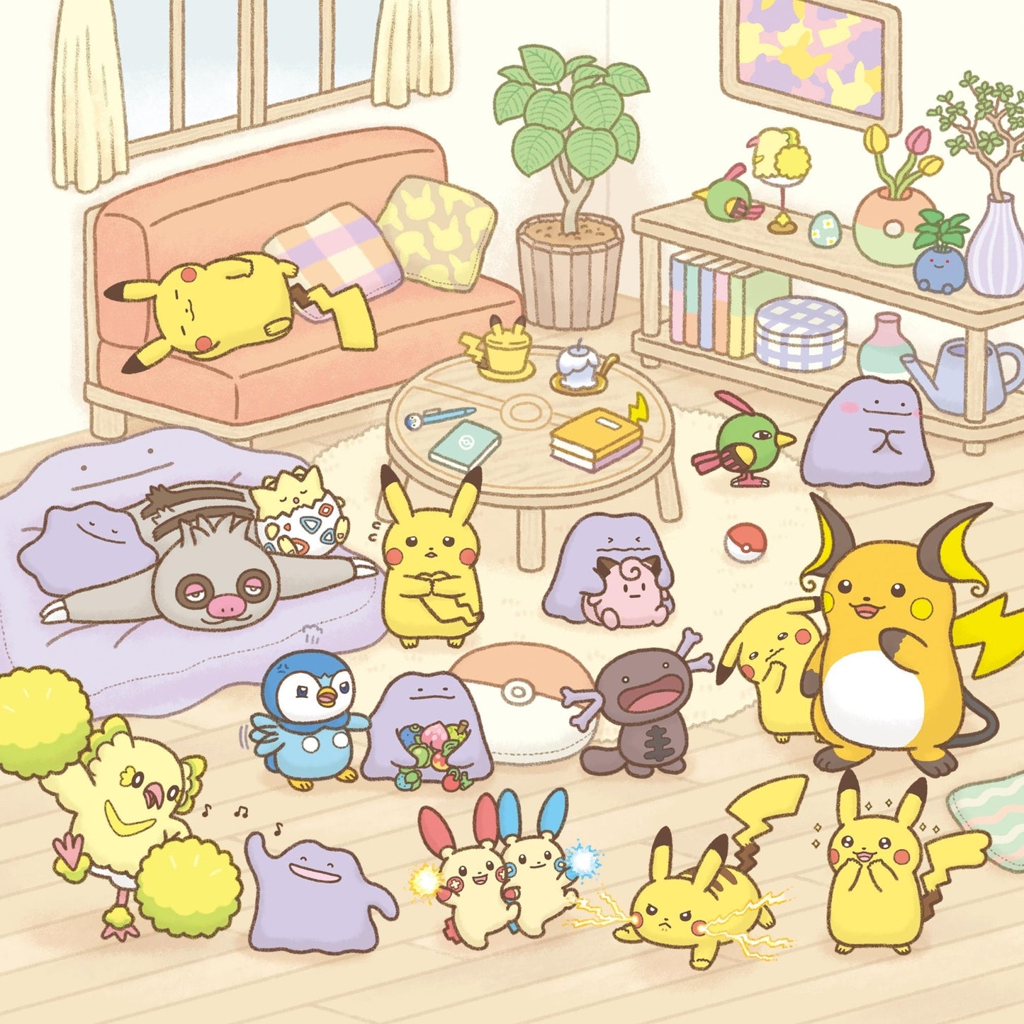 10 poke 10 colors Adore Pikachu Plushie Keychain (Pokemon Center Japan)