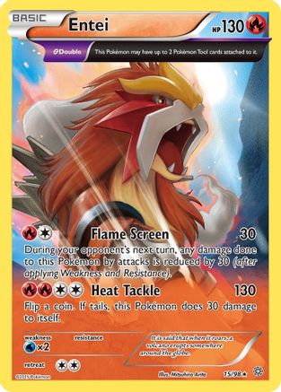 Entei (15) 15/98 - XY  Ancient Origins Reverse Holofoil