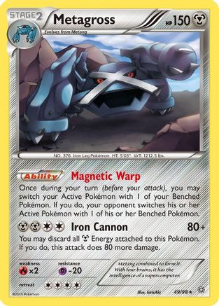 Metagross (49) 49/98 - XY  Ancient Origins Reverse Holofoil
