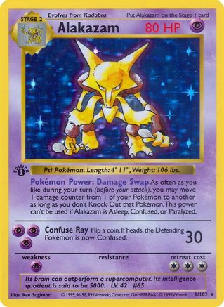 Alakazam - Base Set Shadowless Unlimited Holofoil