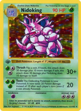 Nidoking - Base Set Shadowless