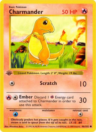 Charmander 46 - Base Set Shadowless