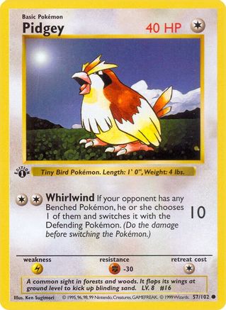 Pidgey 57 - Base Set Shadowless