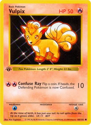 Vulpix 68 - Base Set Shadowless
