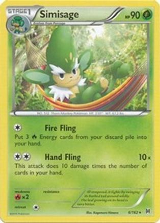 Simisage 6/162 - XY  BREAKthrough Reverse Holofoil