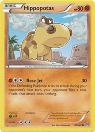 Hippopotas 83/162 - XY  BREAKthrough Reverse Holofoil
