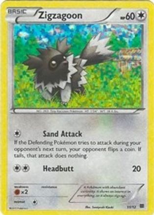 Zigzagoon - 11/12/12 - McDonalds Promos 2015 Holofoil