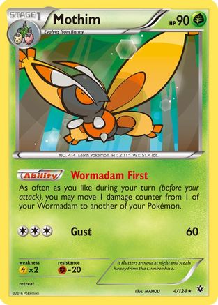 Mothim/124 - XY  Fates Collide Reverse Holofoil