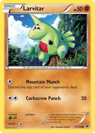 Larvitar (41) 41/124 - XY  Fates Collide Reverse Holofoil