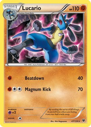 Lucario (47) 47/124 - XY  Fates Collide Reverse Holofoil