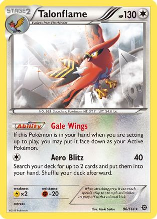 Talonflame 96/114 - XY  Steam Siege Reverse Holofoil