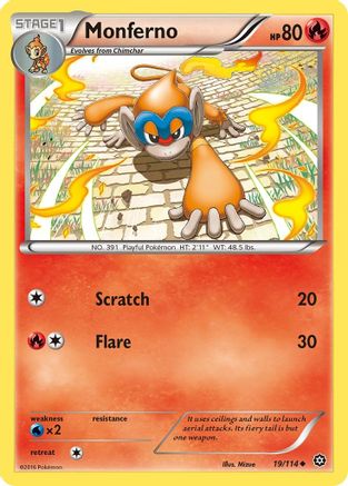 Monferno 19/114 - XY  Steam Siege Reverse Holofoil