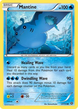 Mantine 27/114 - XY  Steam Siege Reverse Holofoil