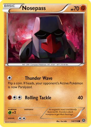 Nosepass 54/114 - XY  Steam Siege Reverse Holofoil