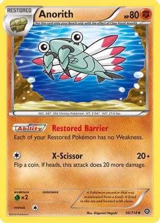 Anorith 56/114 - XY  Steam Siege Reverse Holofoil