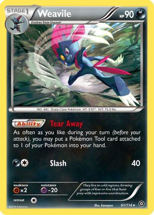 Weavile 61/114 - XY  Steam Siege