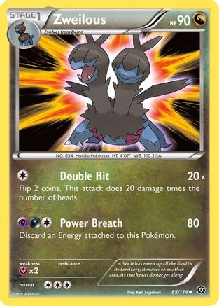 Zweilous 85/114 - XY  Steam Siege Reverse Holofoil
