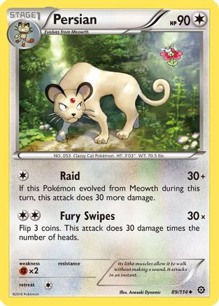 Persian 89/114 - XY  Steam Siege Reverse Holofoil