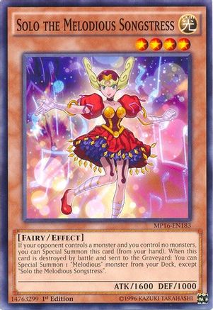 Solo the Melodious Songstress (MP16-EN183) - 2016 Mega-Tins Mega Pack 1st Edition