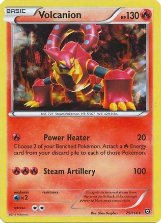 Volcanion - 25/114 (Cracked Ice Holo) - Deck Exclusives Holofoil