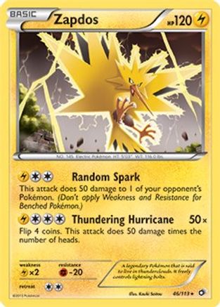 Zapdos - 46/113 (BW Legendary Treasures) - Deck Exclusives
