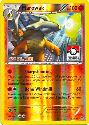 Marowak - 78/162 (Pokemon League) [4th Place] - League & Championship Cards Reverse Holofoil