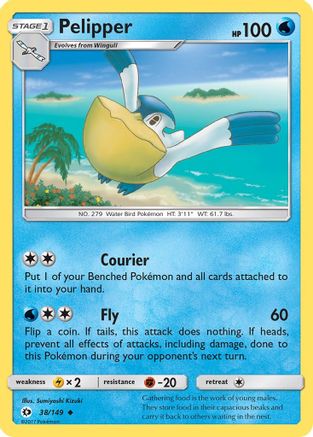 Pelipper 38/149 - SM Base Set Reverse Holofoil