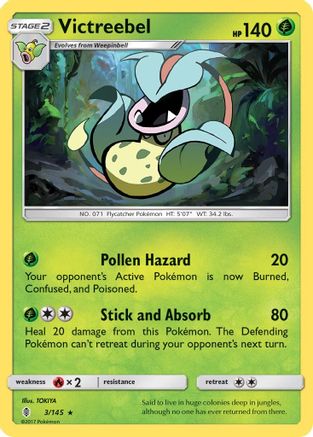 Victreebel 3/145 - SM  Guardians Rising Reverse Holofoil