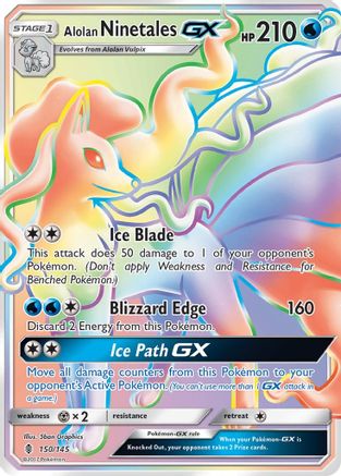 Alolan Ninetales GX (Secret)/145 - SM  Guardians Rising Holofoil