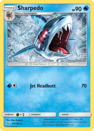 Sharpedo 28/145 - SM  Guardians Rising Reverse Holofoil