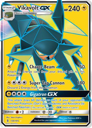 Vikavolt GX (Full Art)/145 - SM  Guardians Rising Holofoil