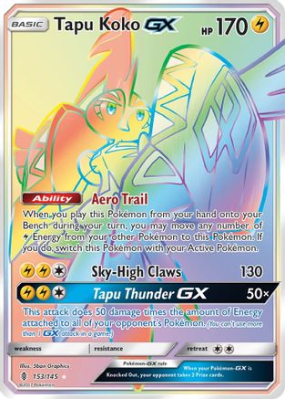 Tapu Koko GX (Secret)/145 - SM  Guardians Rising Holofoil