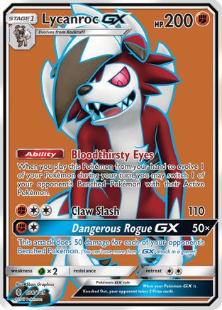 Lycanroc GX (Full Art)/145 - SM  Guardians Rising Holofoil