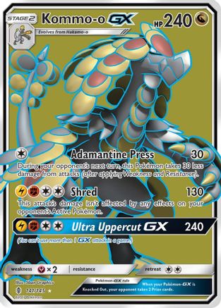 Kommo-o GX (Full Art)/145 - SM  Guardians Rising Holofoil