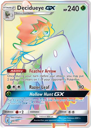 Decidueye GX (Secret)/145 - SM  Guardians Rising Holofoil
