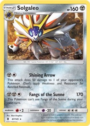 Solgaleo - 87/145 (SM Guardians Rising) - Deck Exclusives Holofoil