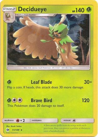 Decidueye - 011/149 (Cracked Ice Holo) - Deck Exclusives Holofoil