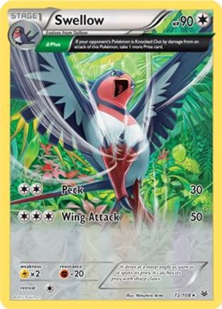 Swellow - 72/108 (XY Roaring Skies) - Deck Exclusives