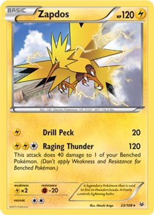 Zapdos - 23/108 (XY Roaring Skies) - Deck Exclusives Holofoil